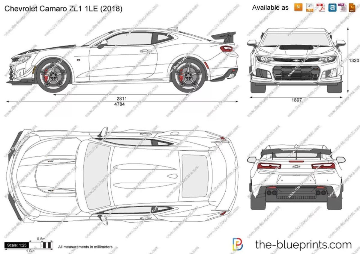 Chevrolet Camaro zl1 чертёж