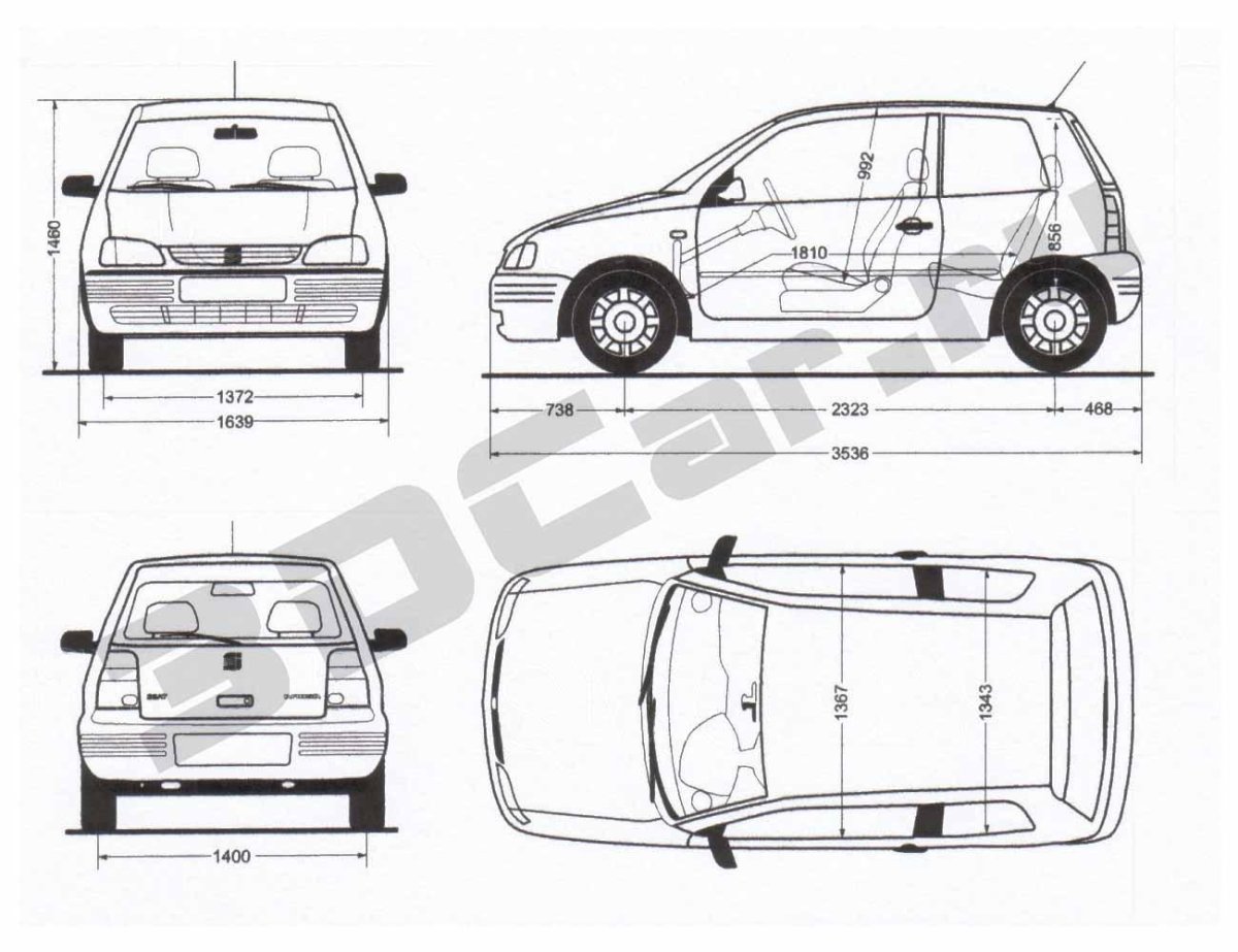 Сеат Ароса габариты