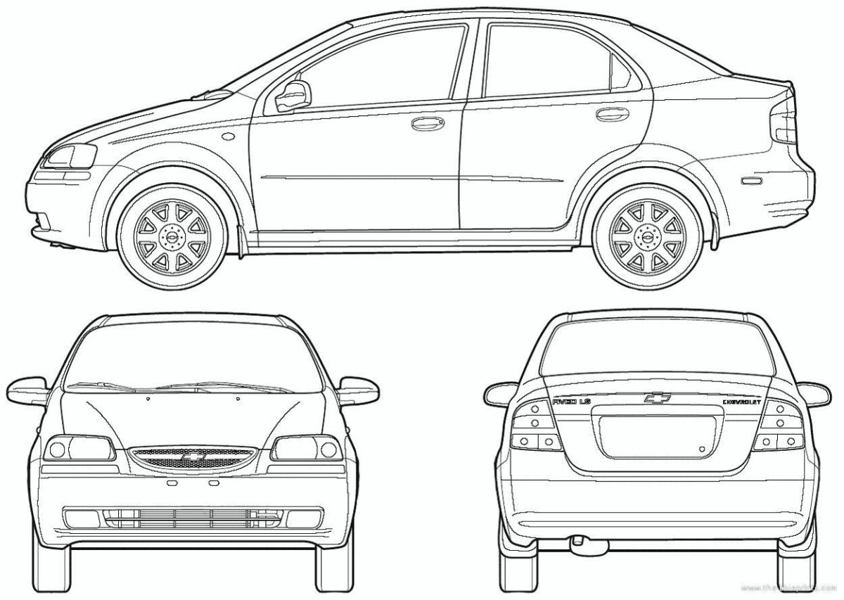 Габариты Шевроле Авео т250 седан