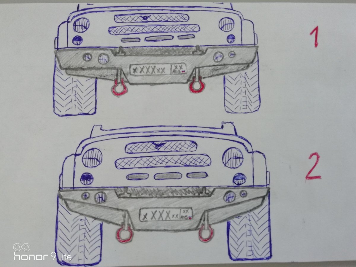 Передний бампер УАЗ 469 чертеж