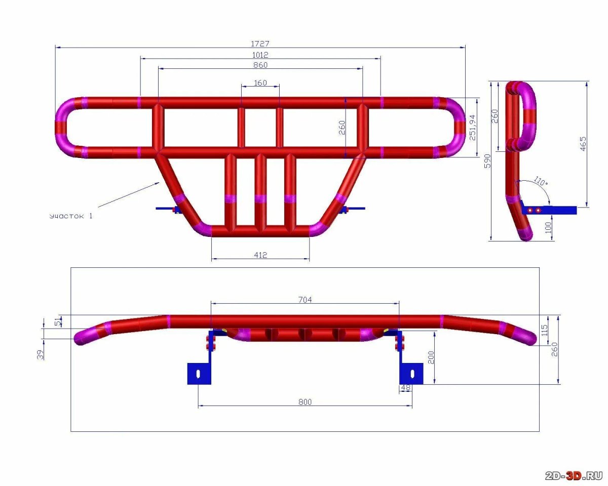 Чертежи силового бампера на ниву Шевроле