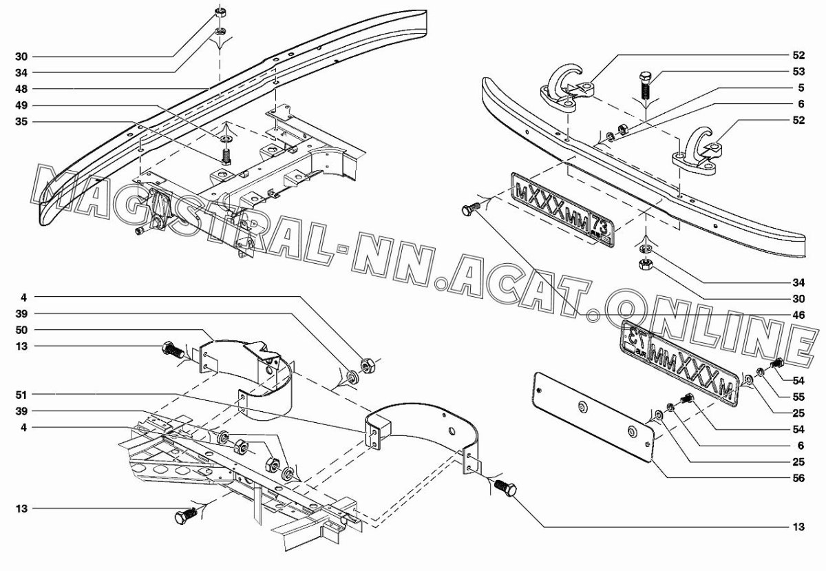 Кронштейн заднего бампера УАЗ Хантер