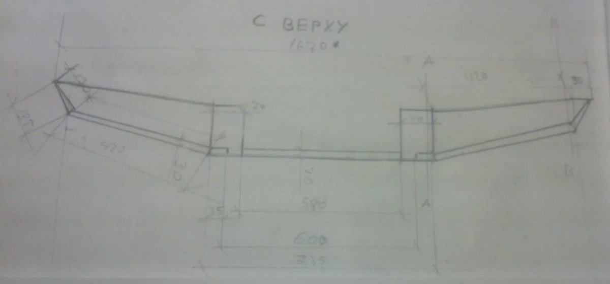 Чертеж силового бампера на ниву 2121