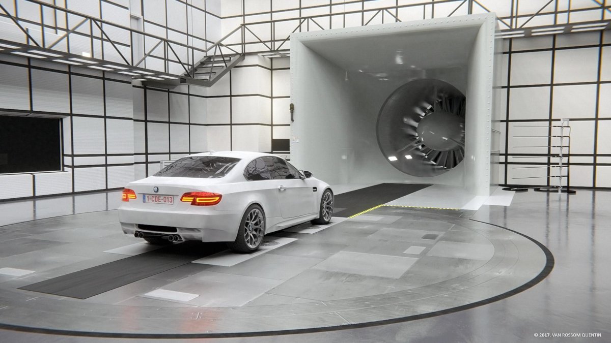 Мерседес в аэродинамической трубе