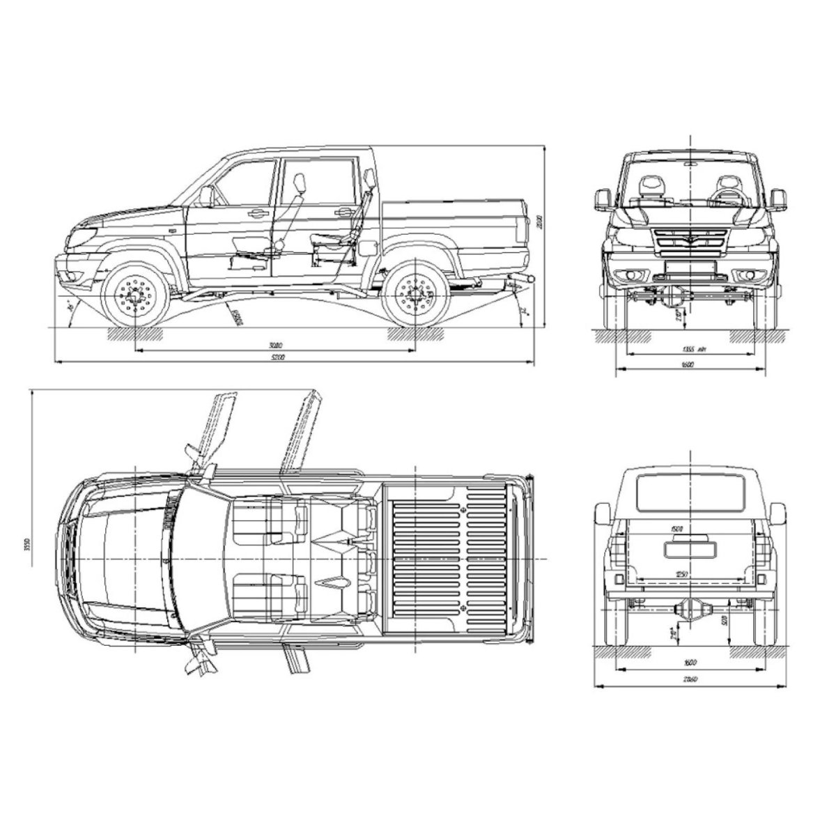 Колесная база УАЗ Патриот