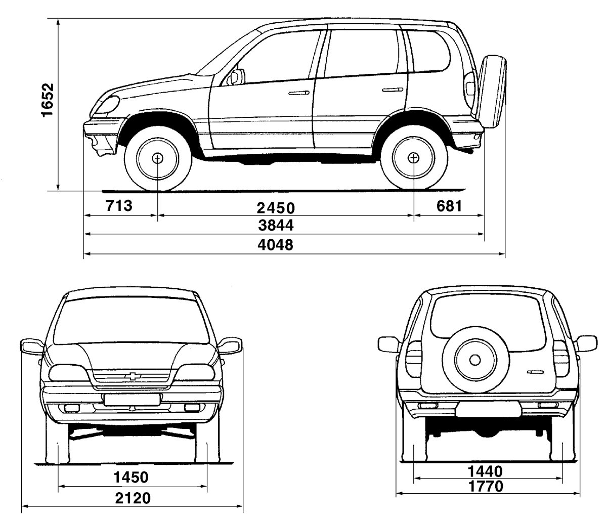 Габариты ВАЗ 2123 Нива Шевроле