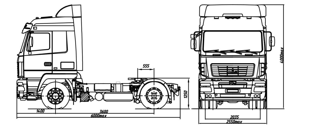 МАЗ 5440 высота седла