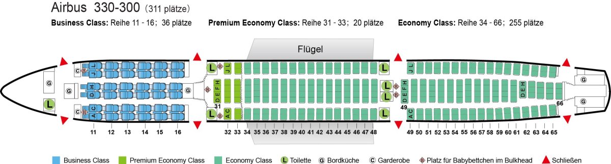 Airbus a330-200 схема салона