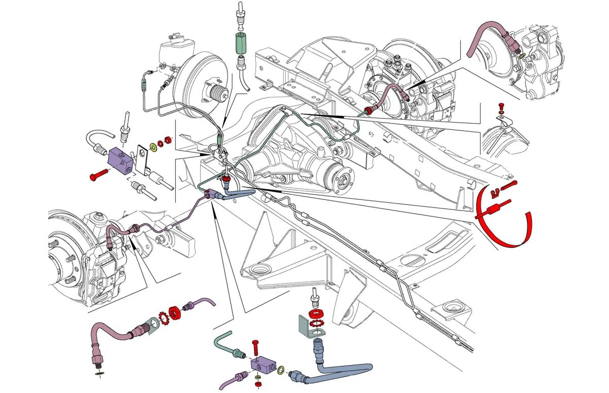 Схема тормозной системы УАЗ Патриот без АБС