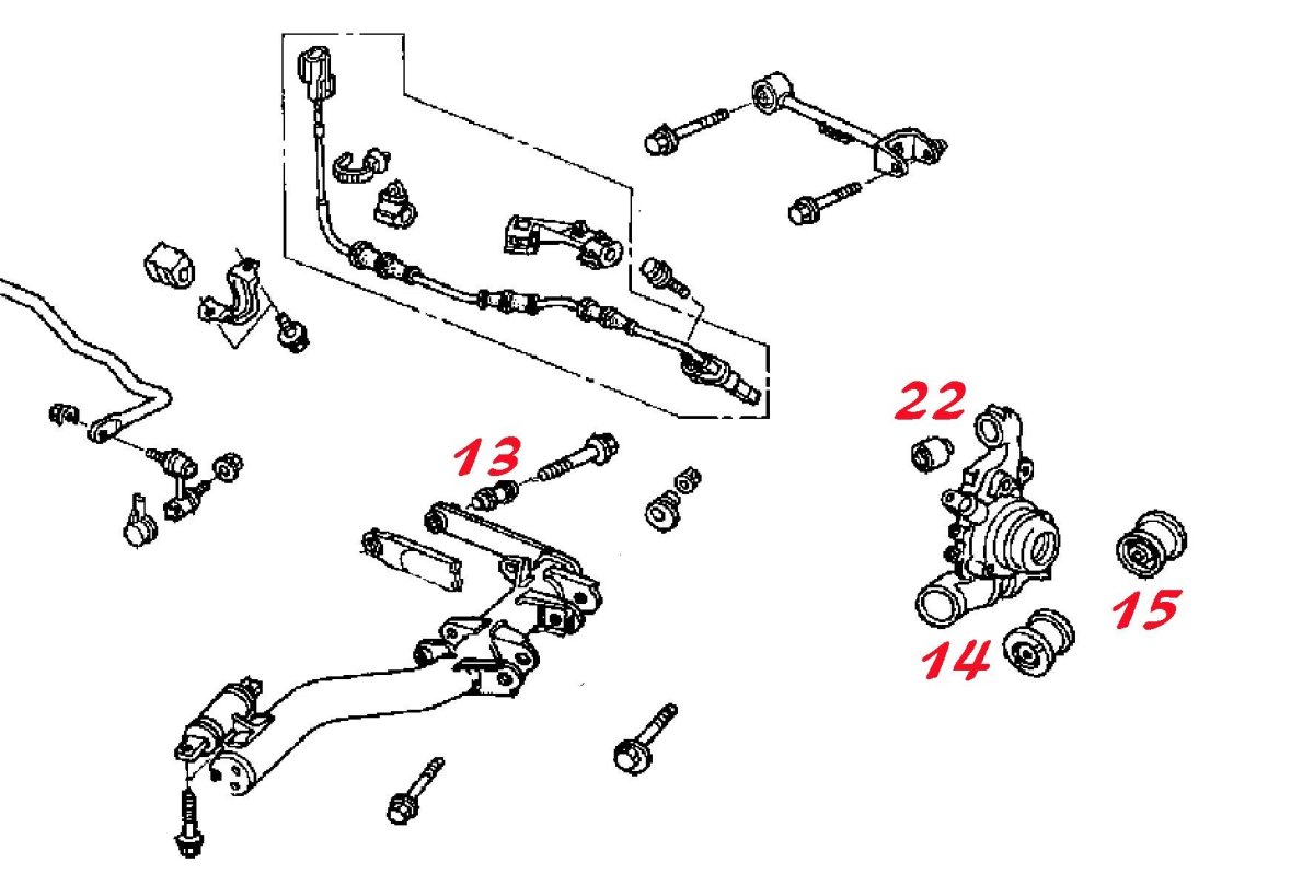 Задняя подвеска Honda CR-V 3 2.4 схема
