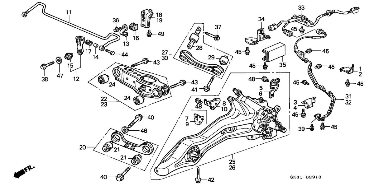 Подвеска Хонда СРВ 3 поколения схема