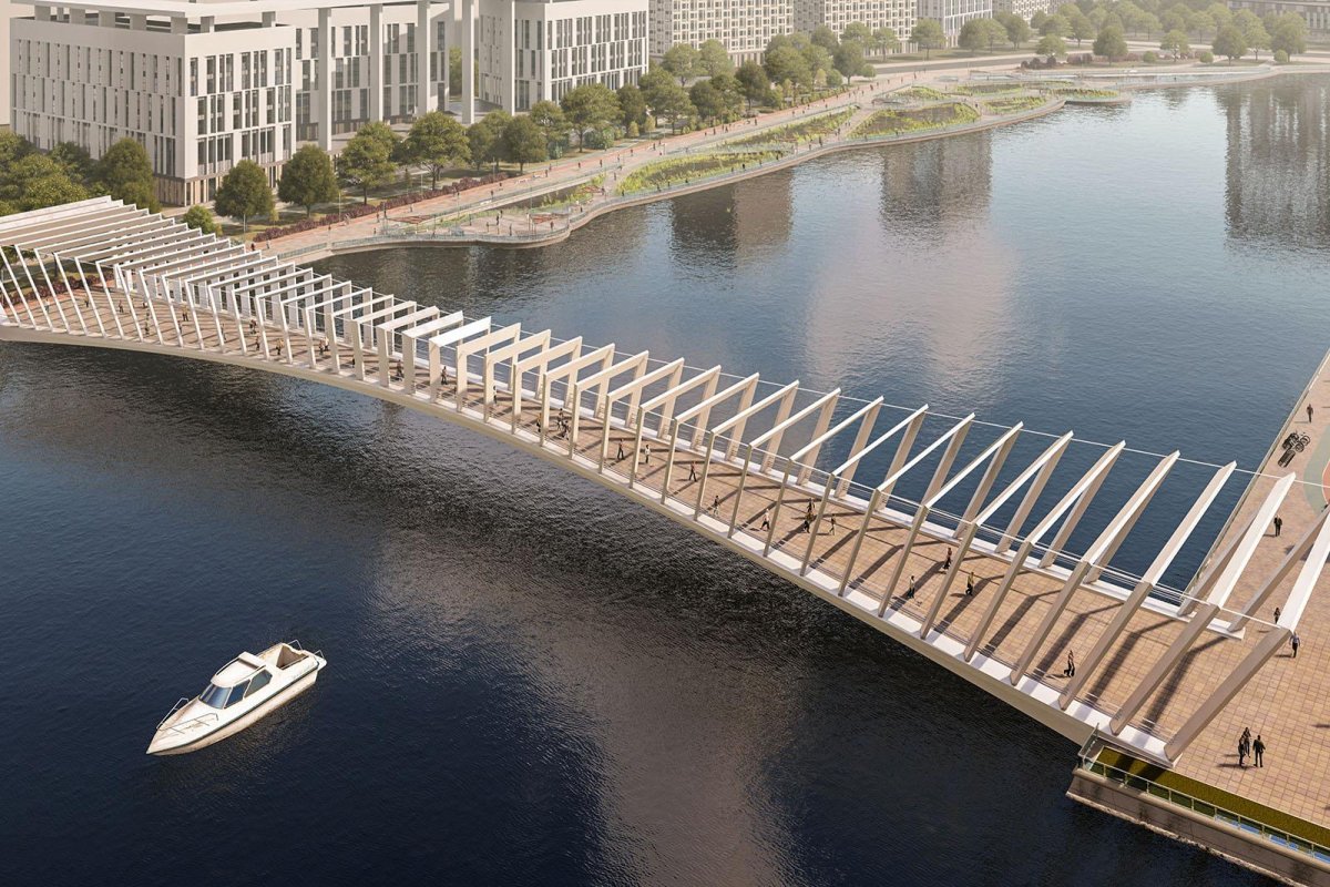 Пешеходный мост в Нагатинском Затоне