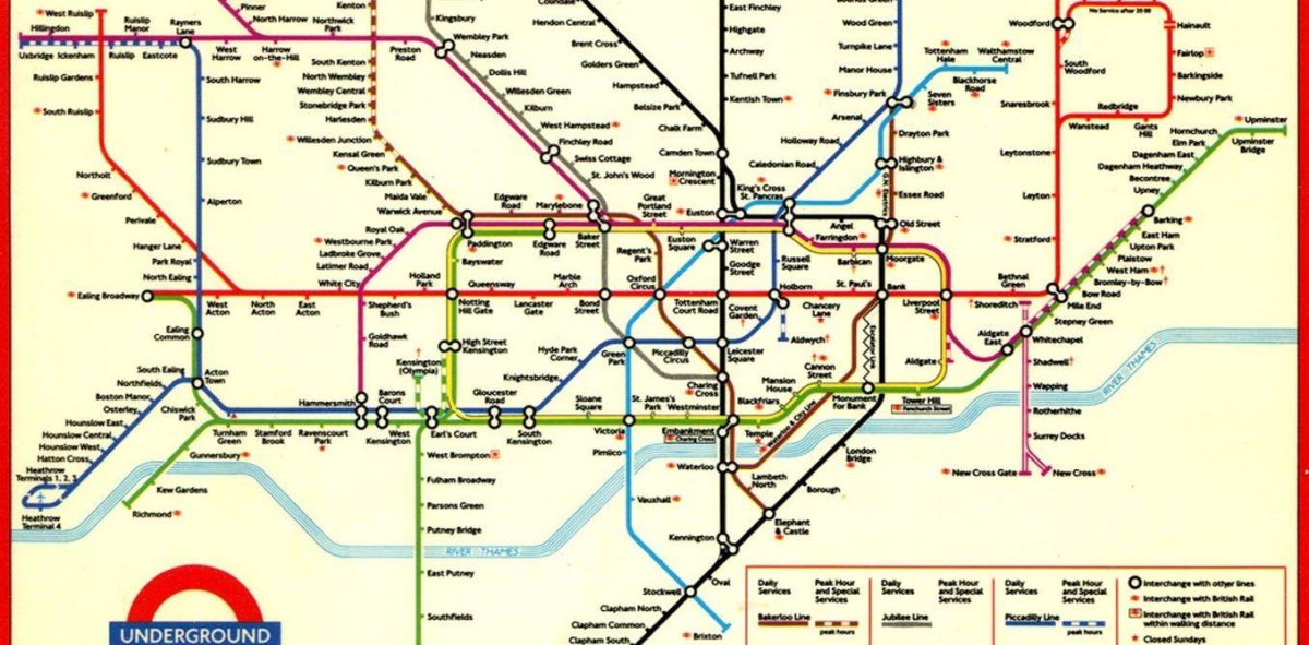 Карта лондонского метрополитена 2021