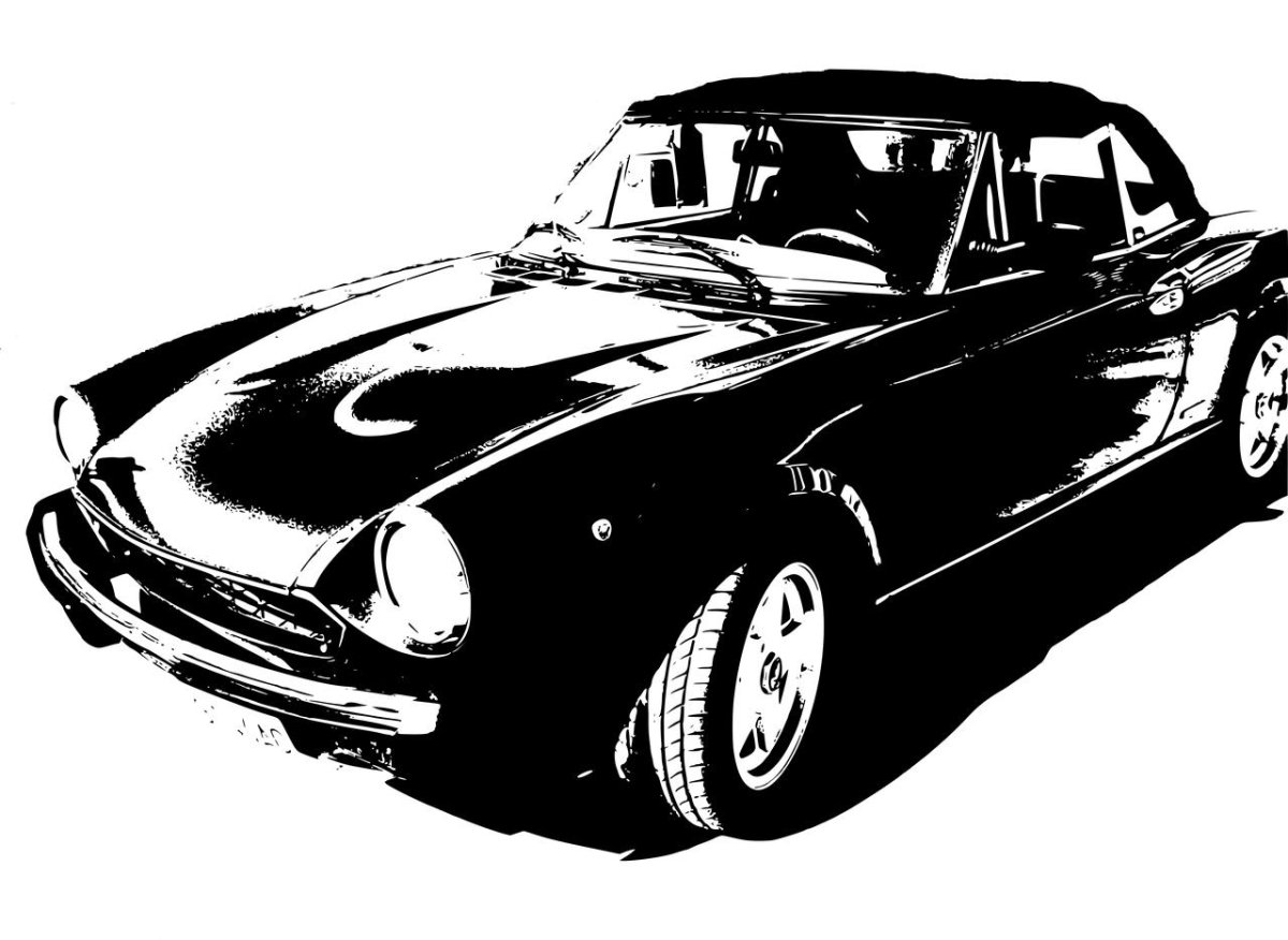 Машина черно белая