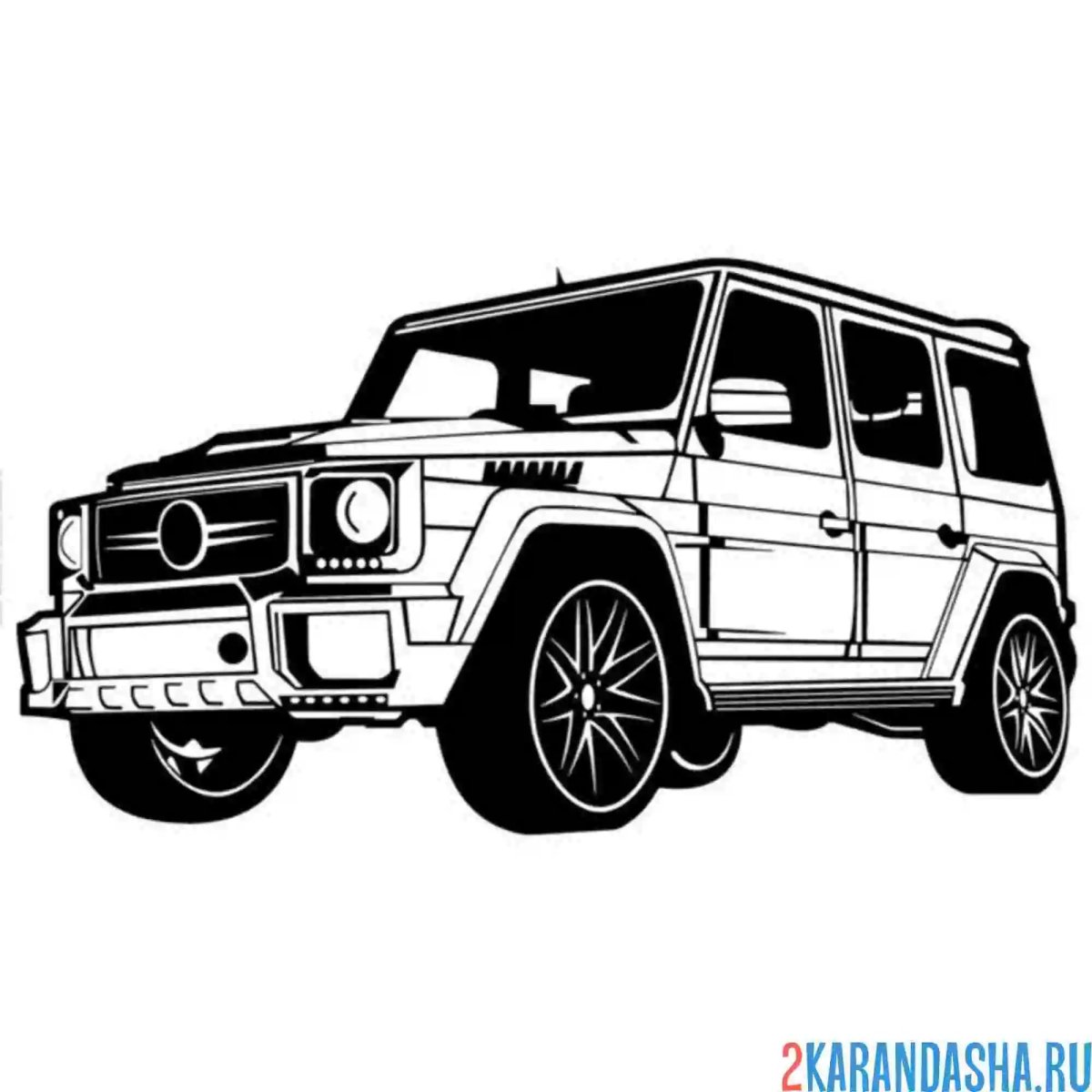 Раскраска Мерседес Гелик g63