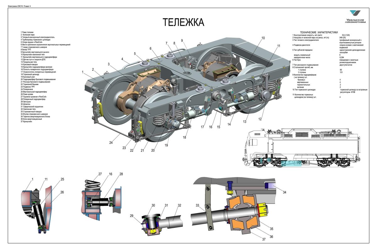 Тележка 2эс10 гранит