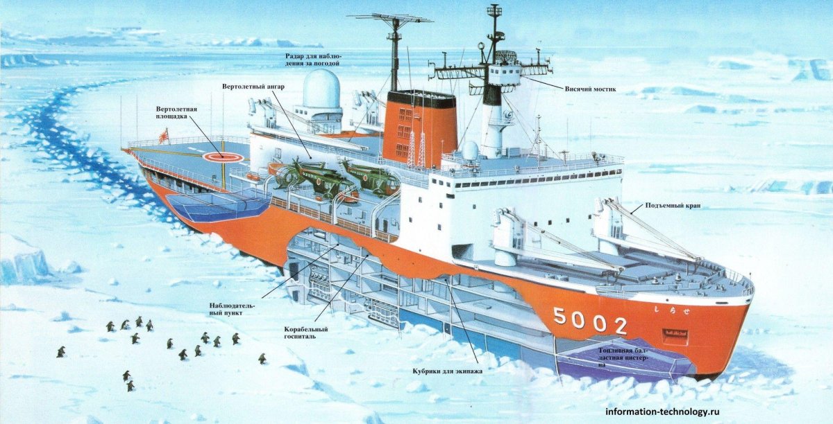 Строение атомного ледокола схема