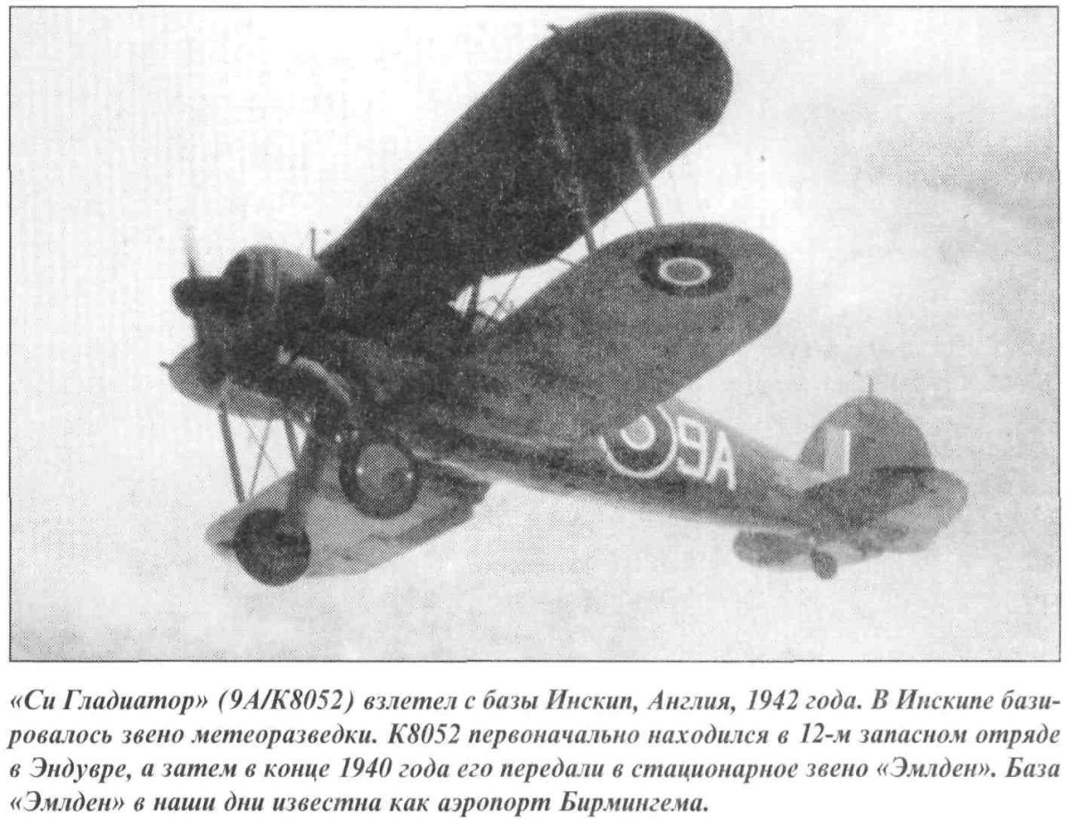 Глостер Гладиатор самолет ант 9