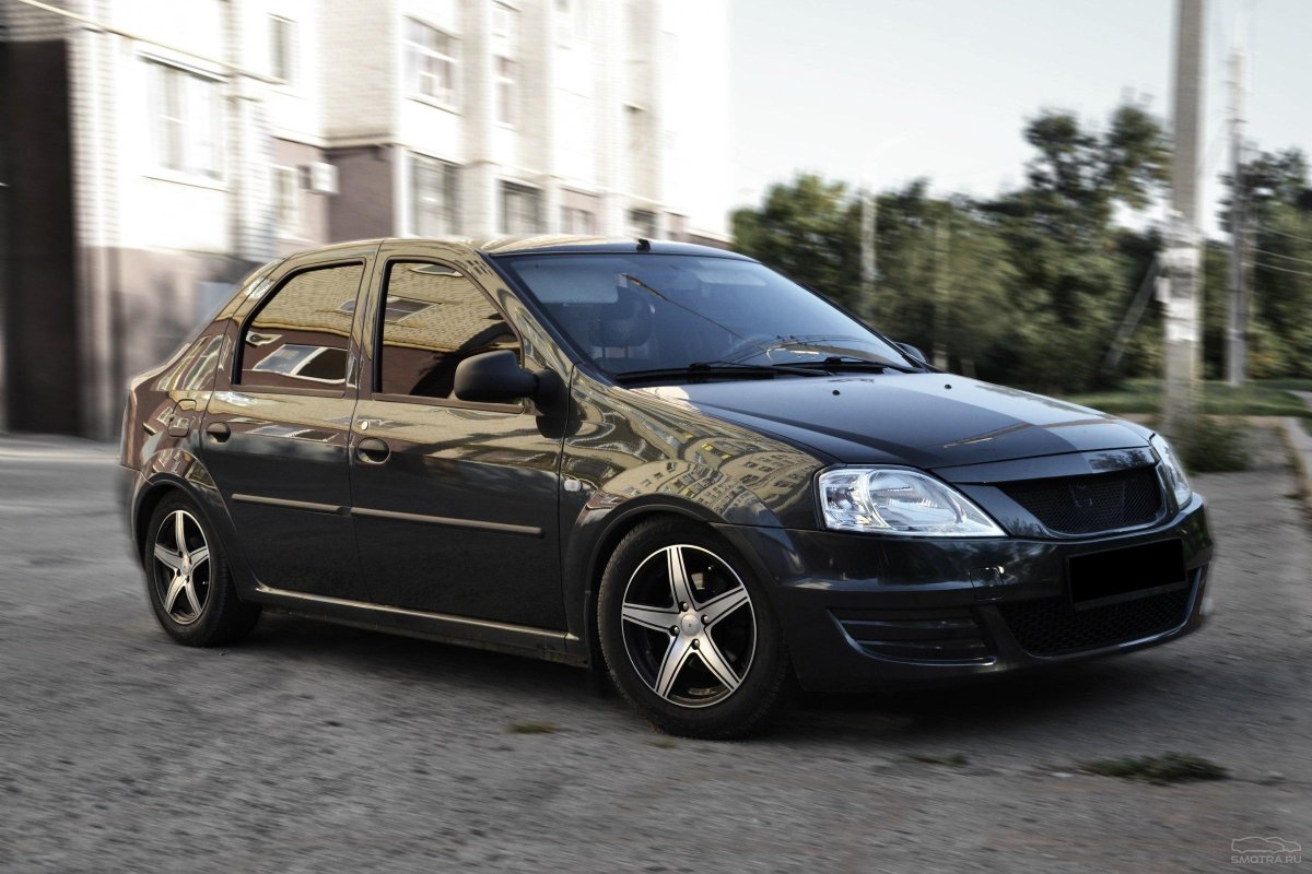 Рено Логан 1 черный тюнинг