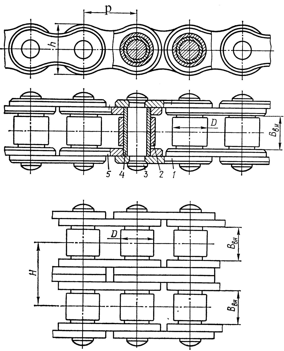 Цепь втулочно роликовая шаг 35
