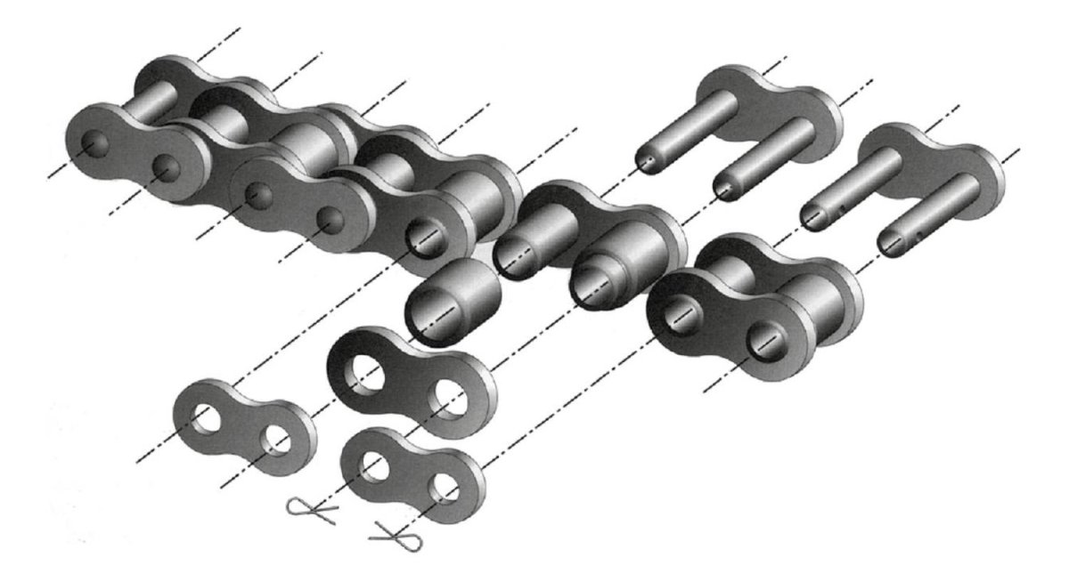 Втулочно-роликовая мотоциклетная цепь 61-26-103