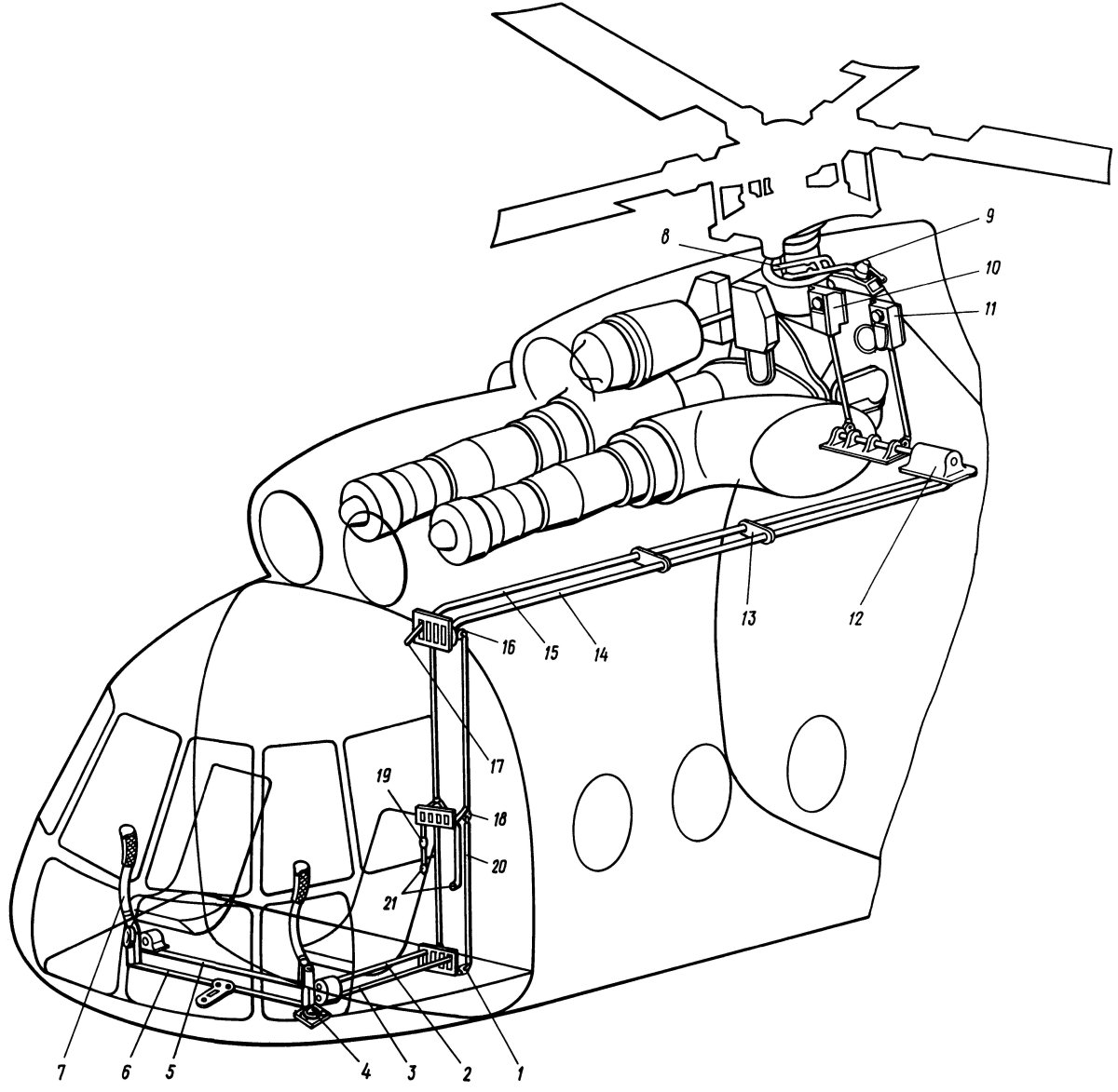 Система управления вертолета ми-8