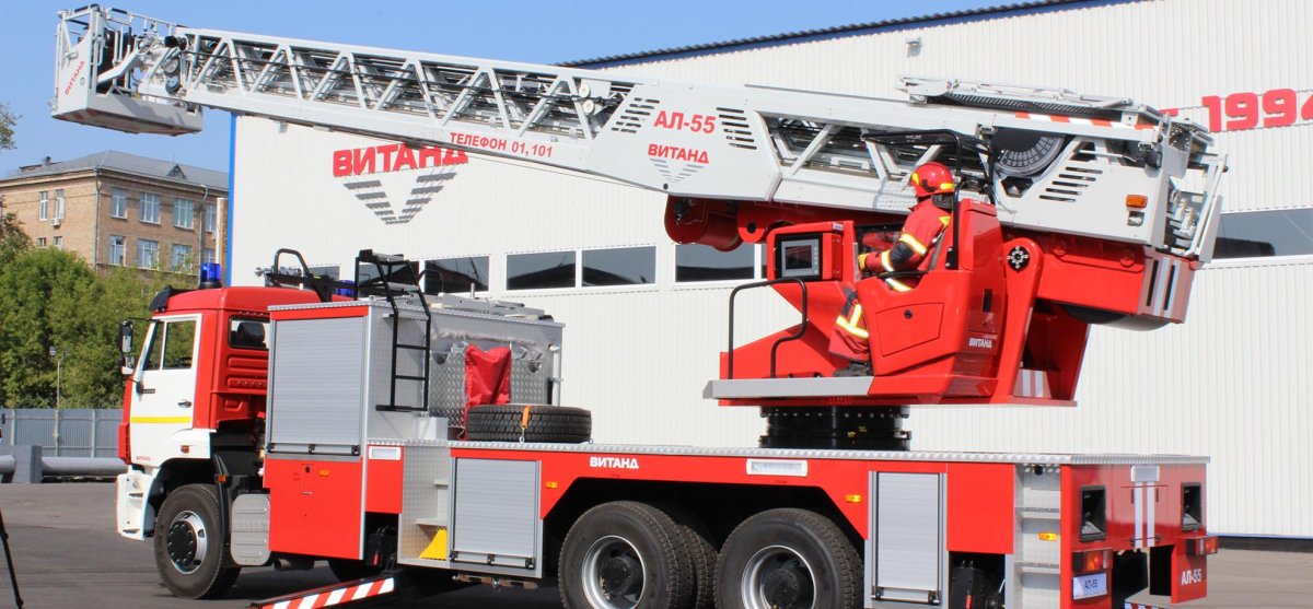 Пожарная автолестница ал-55 на шасси КАМАЗ