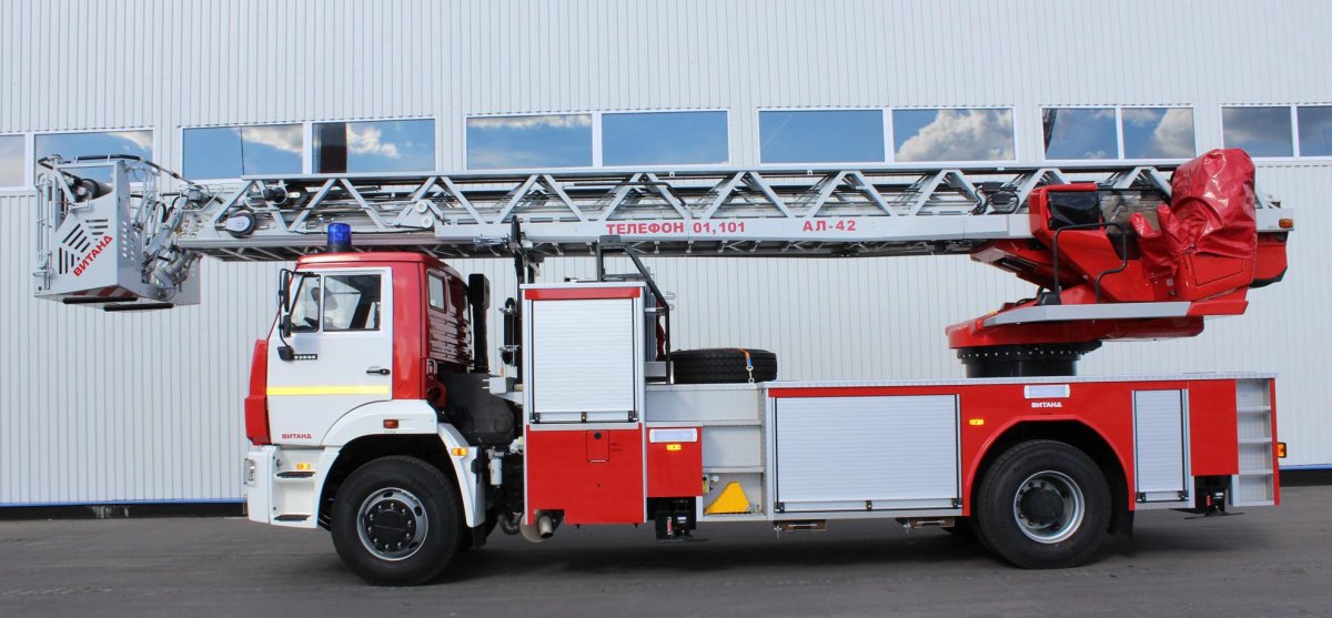 Пожарная автолестница ал-42 на шасси КАМАЗ