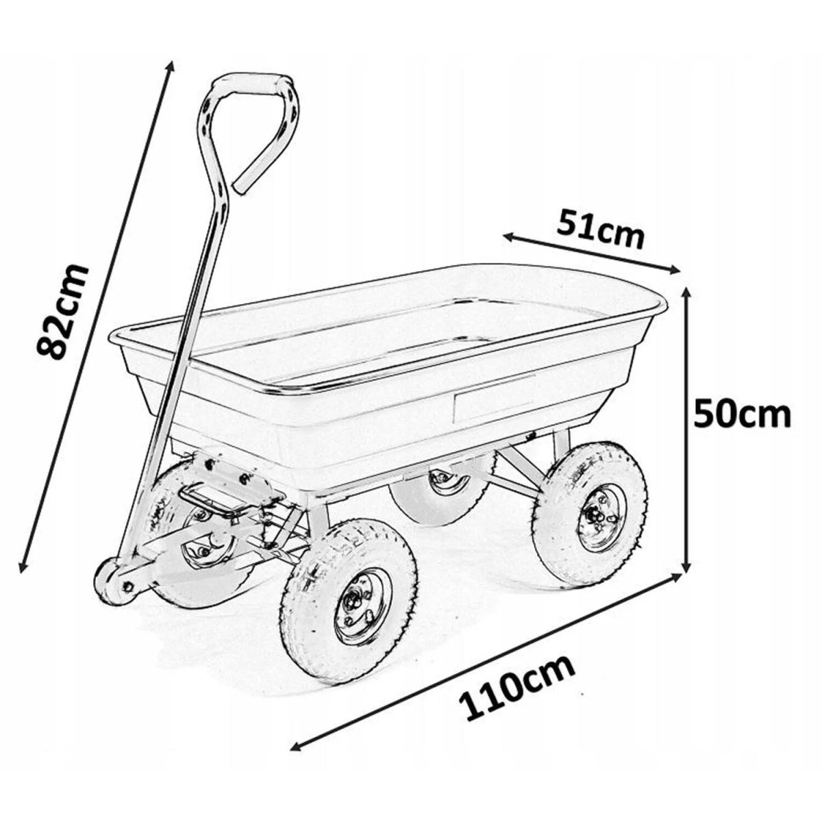 Тачка Садовая. Двухколесная wb7402s 160кг/65л схема сбора
