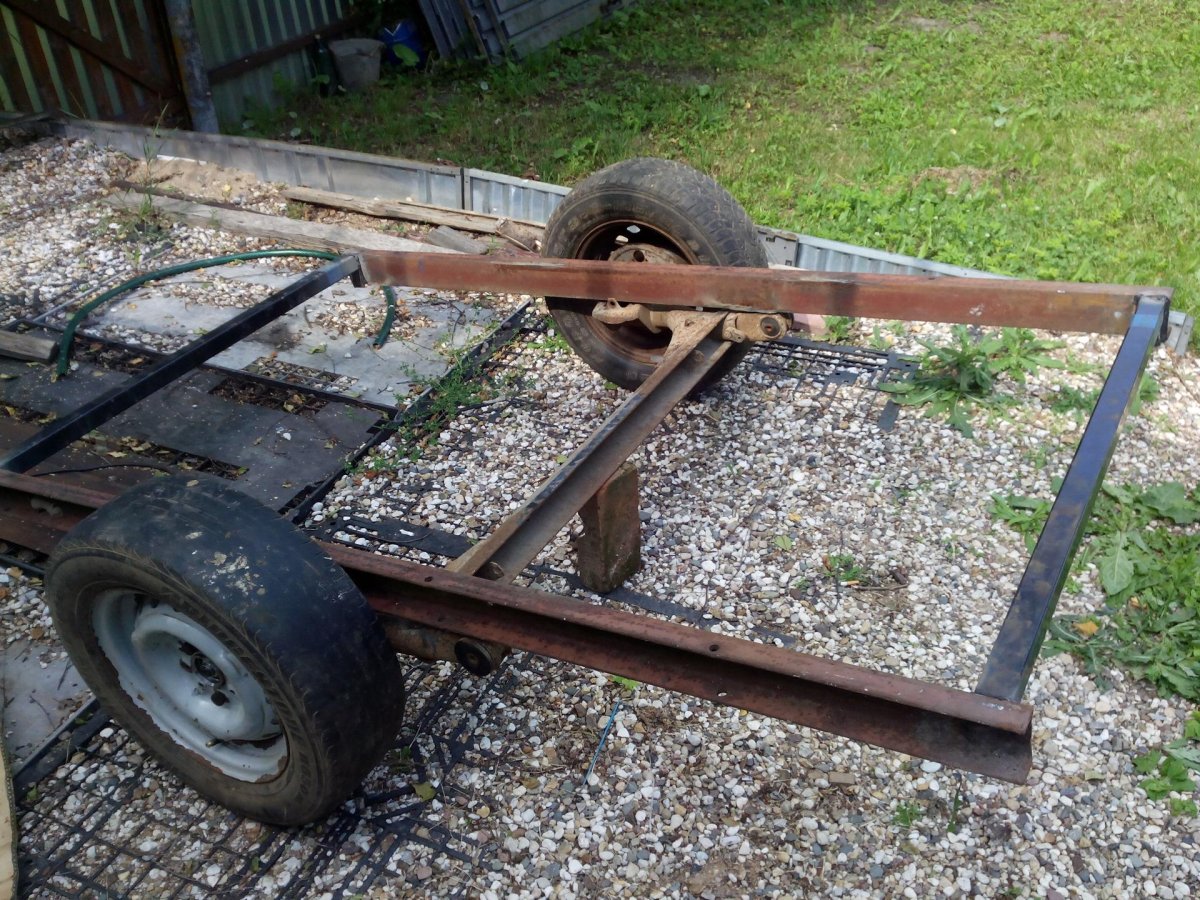 Прицеп к мотоблоку из балки ВАЗ 2109