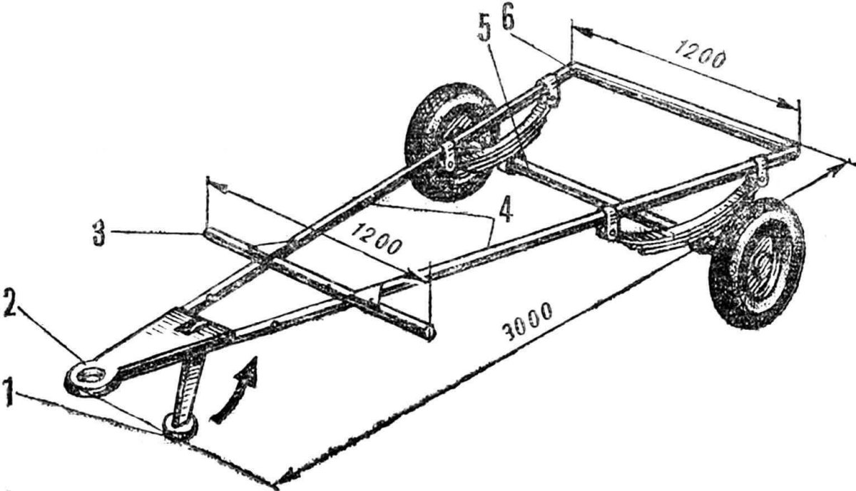 Чертежи самодельные прицепы для мотоблока МБ 1 Нева