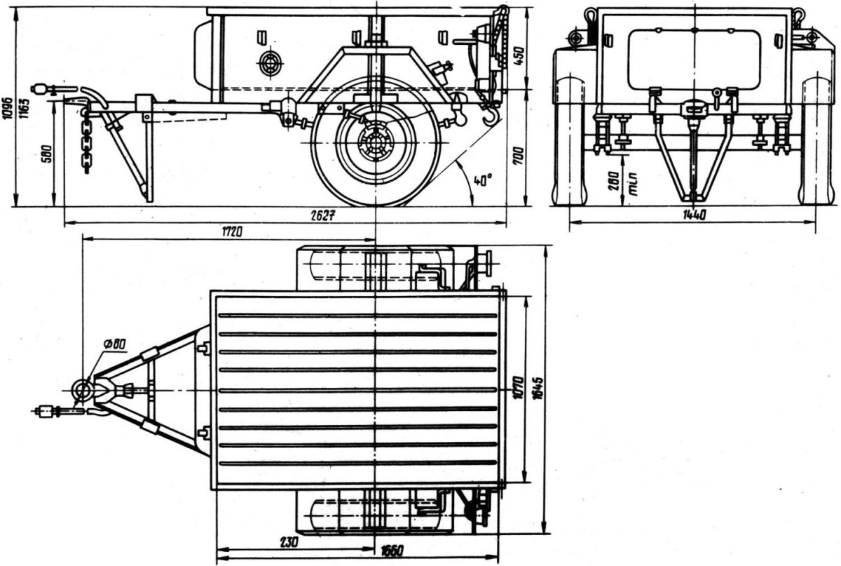 Прицеп УАЗ 8109 габариты