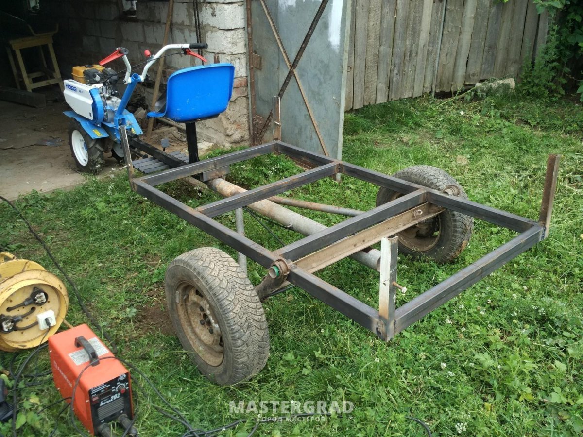 Прицеп к мотоблоку из балки ВАЗ 2109