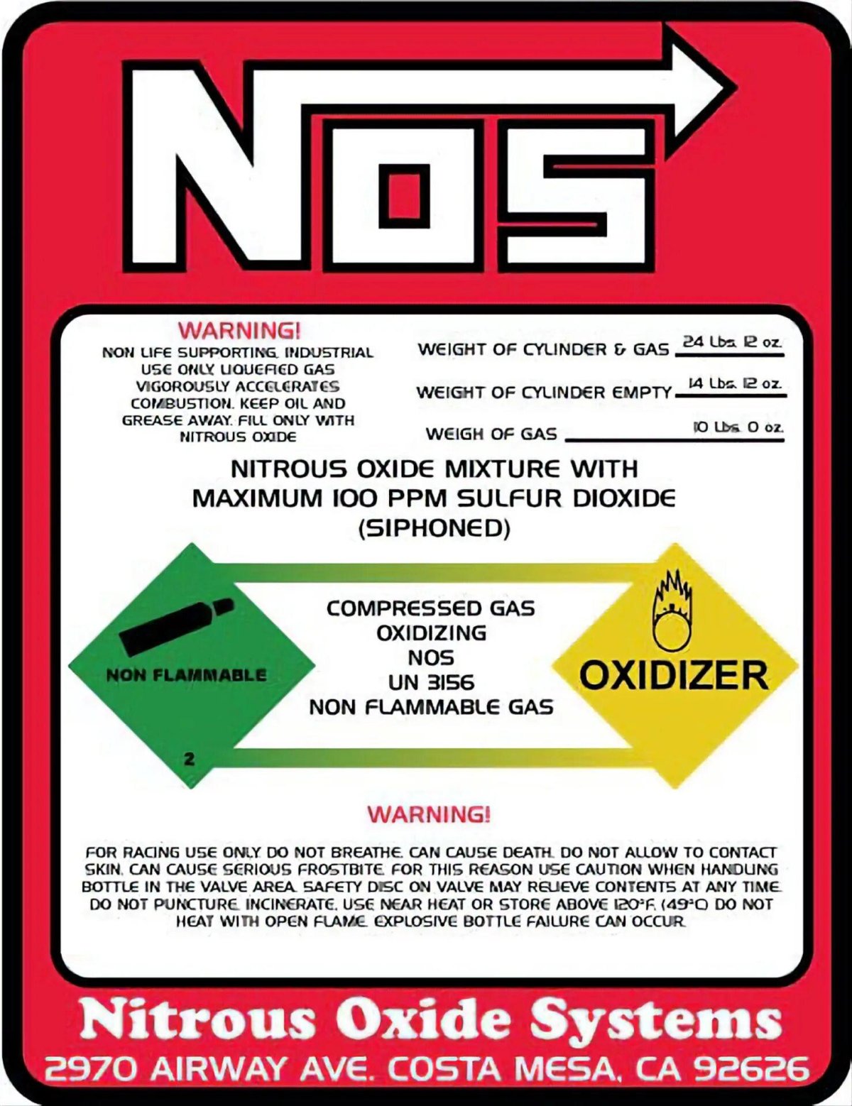 Nitrous Oxide Systems наклейка