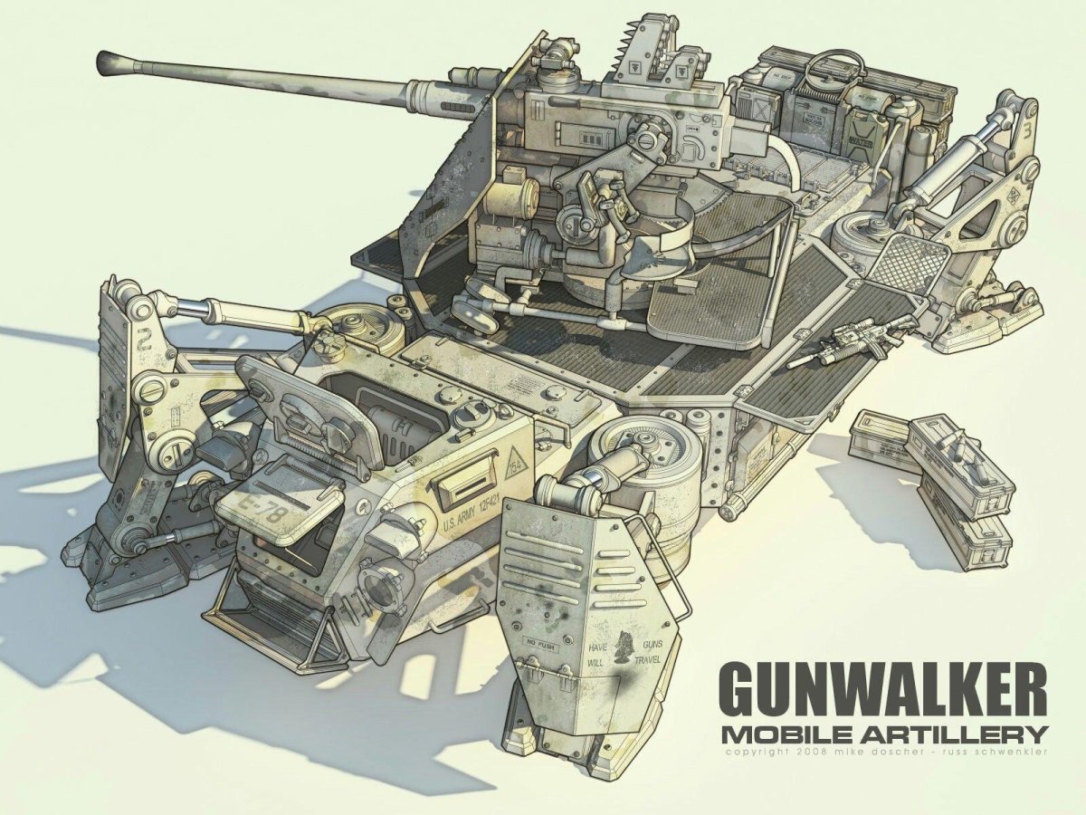 Арт дизельпанк шагоход