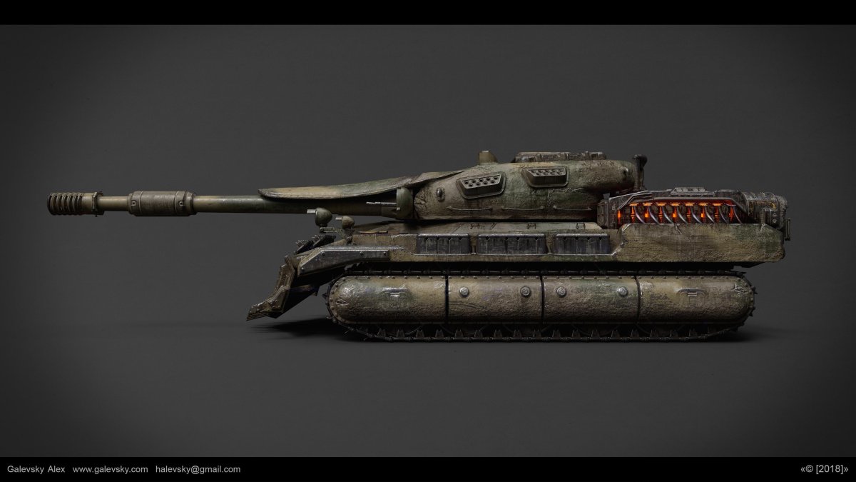 Дизельпанк танк 3d модель
