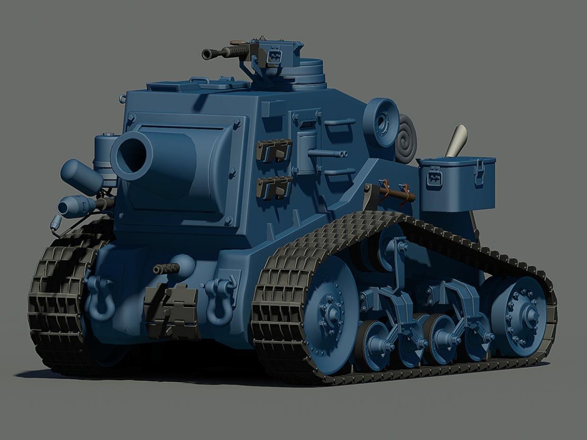 Дизельпанк танк 3d модель