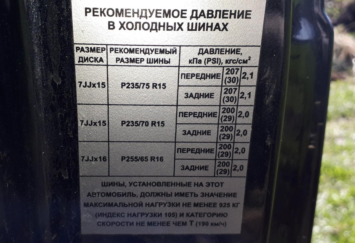 Давление в шинах Хендай акцент 2