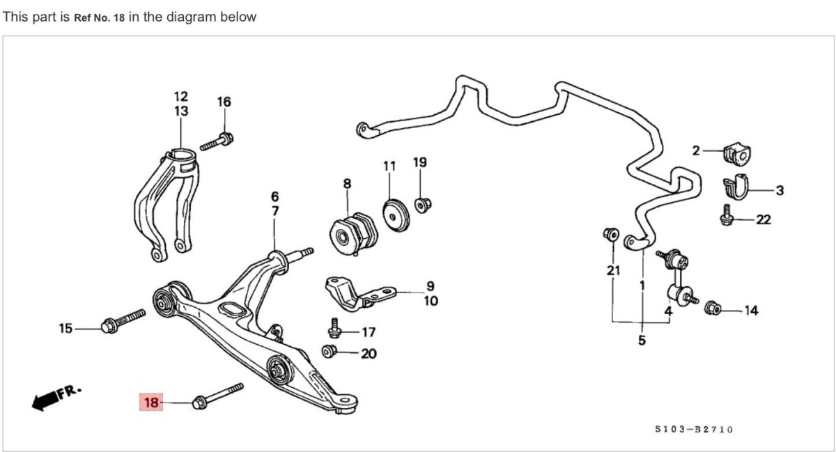 Болт переднего рычага Хонда CR-v3