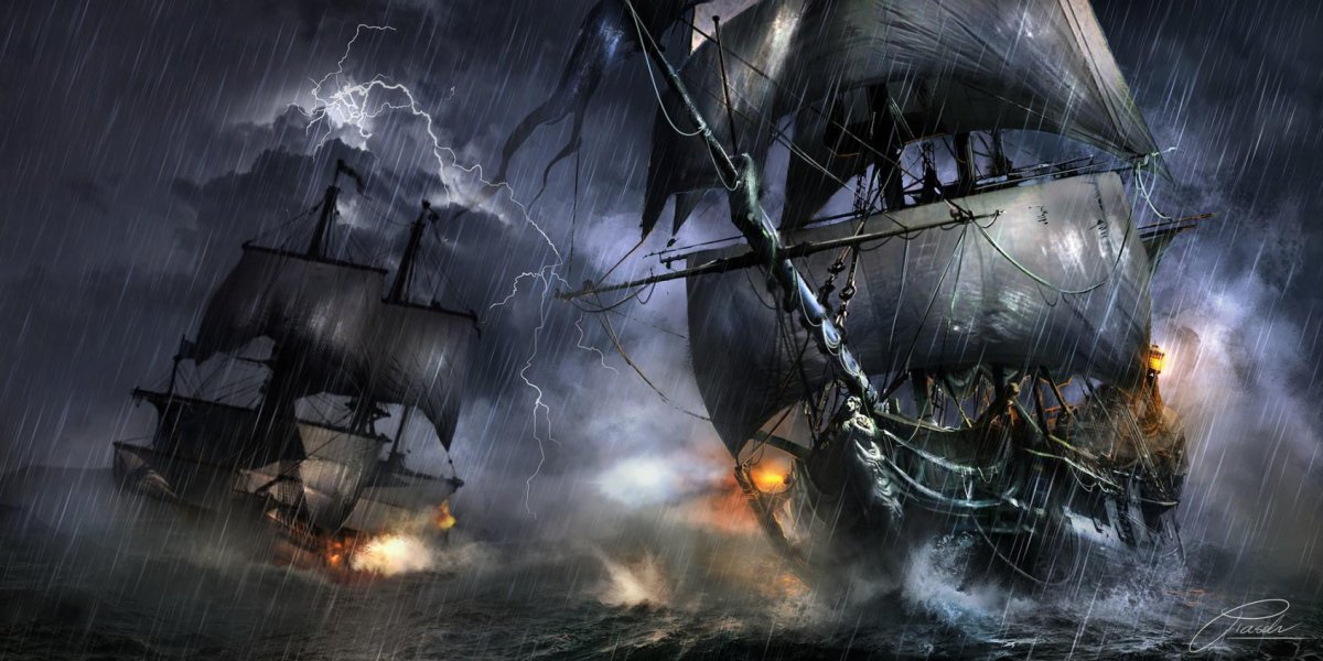 Летучий голландец корабль призрак пираты Карибского моря