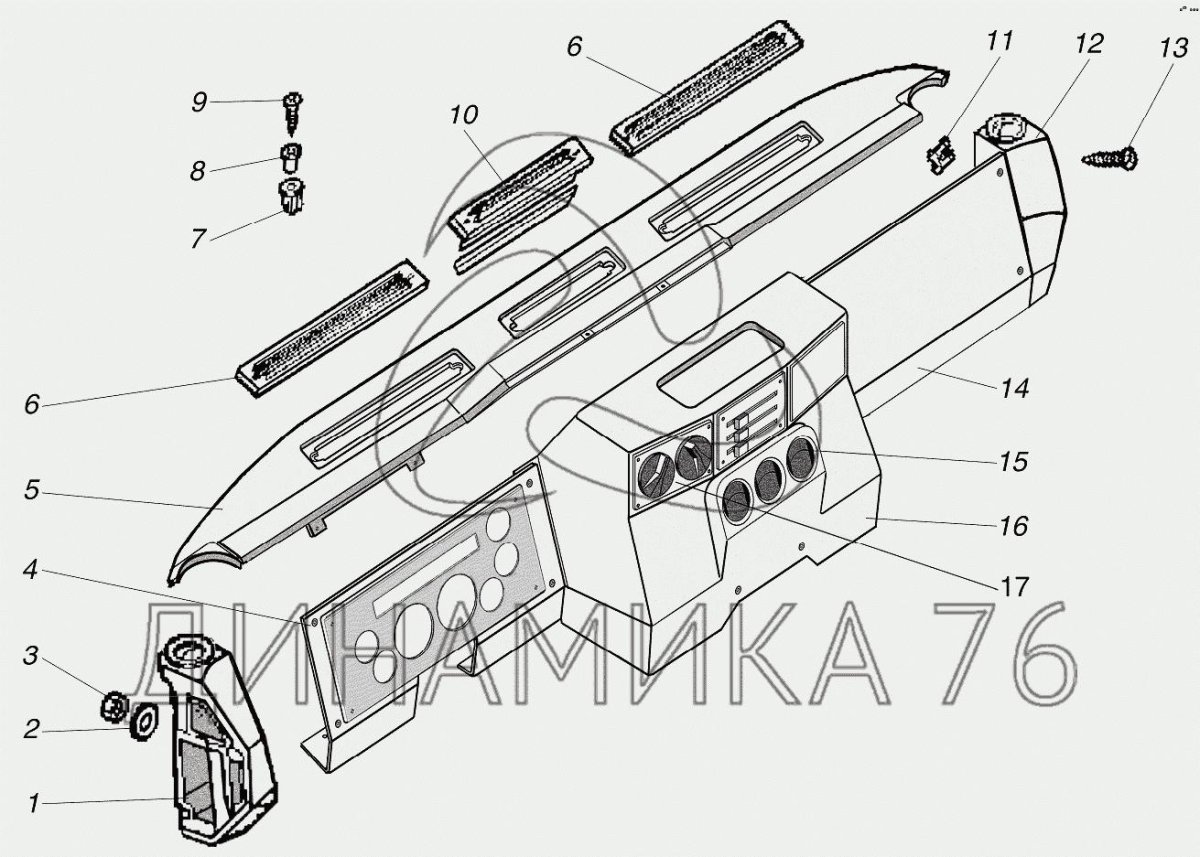 Панель приборов Урал 44202