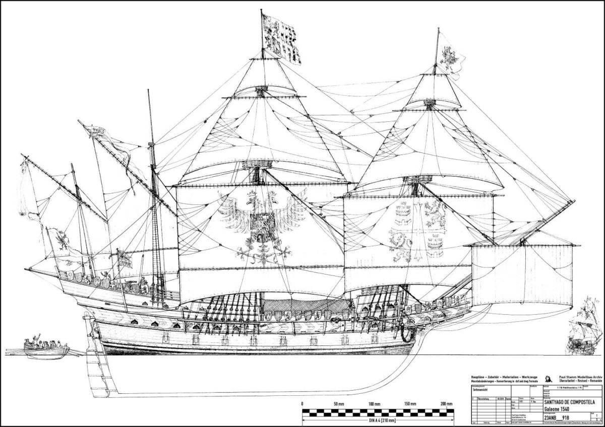 Корабль Магеллана Виктория чертёж