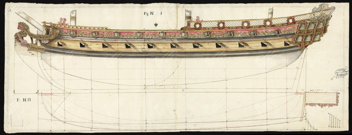 Шпангоуты парусного корабля 17 века