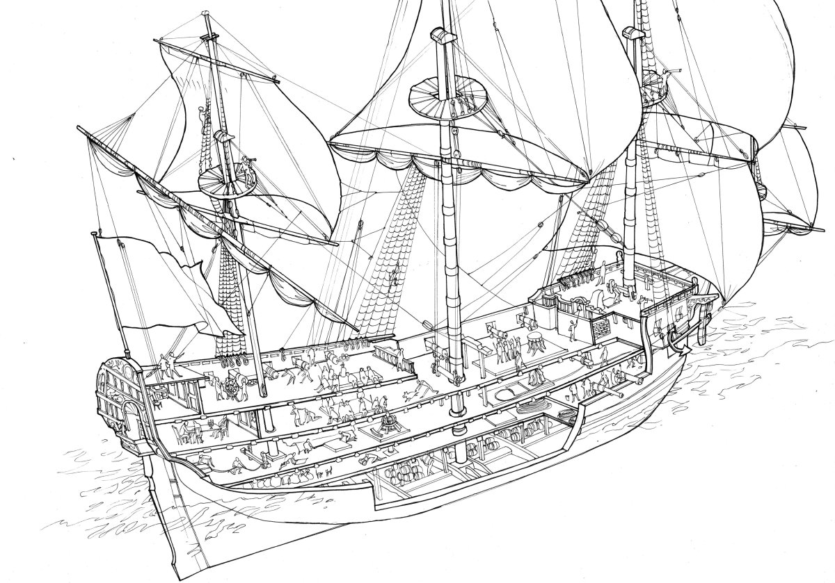 Полтава линейный корабль 1712 чертежи