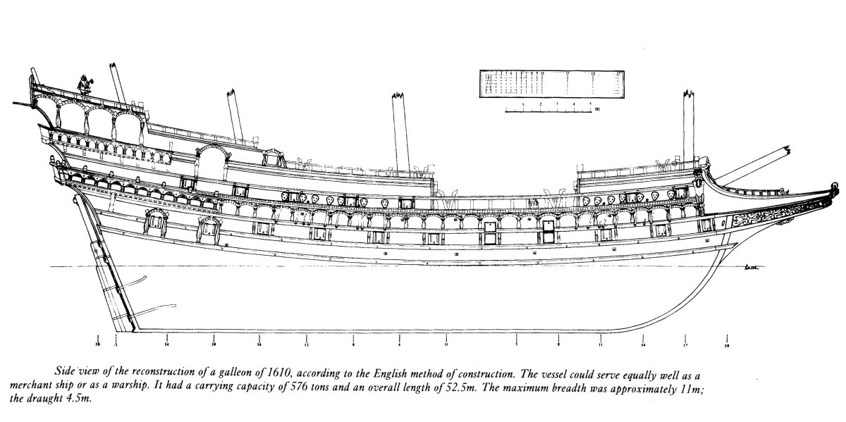 Испанский Галеон 17 века чертежи