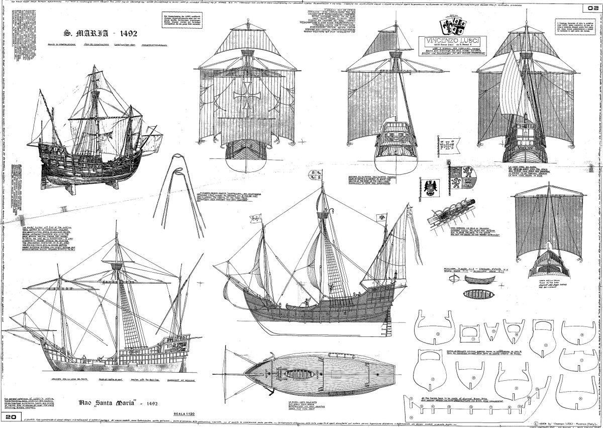 Санта-Мария каракка модель чертеж