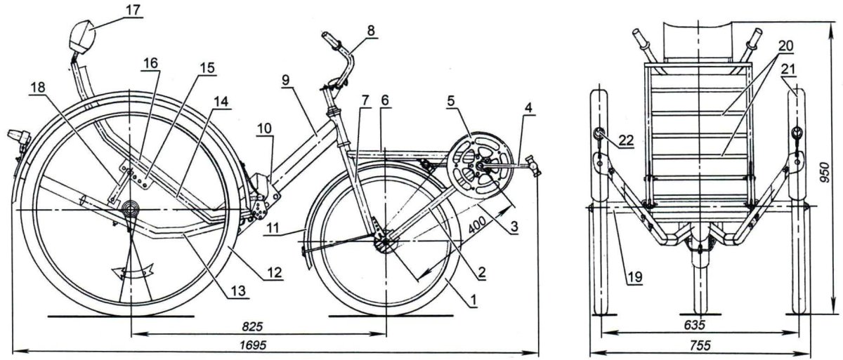 Моделист конструктор трехколесный велосипед