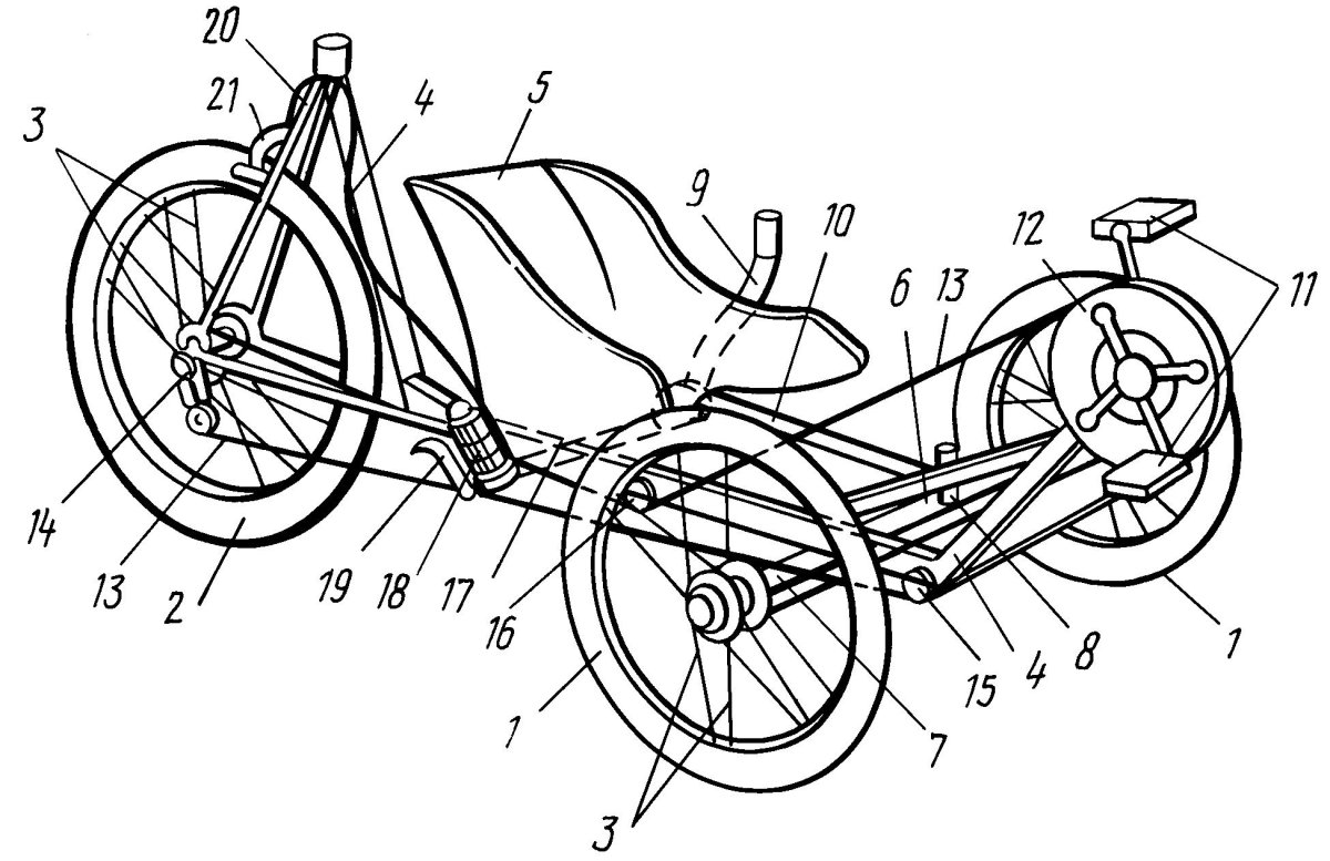 Велосипед лигерад 3 колёсный чертеж