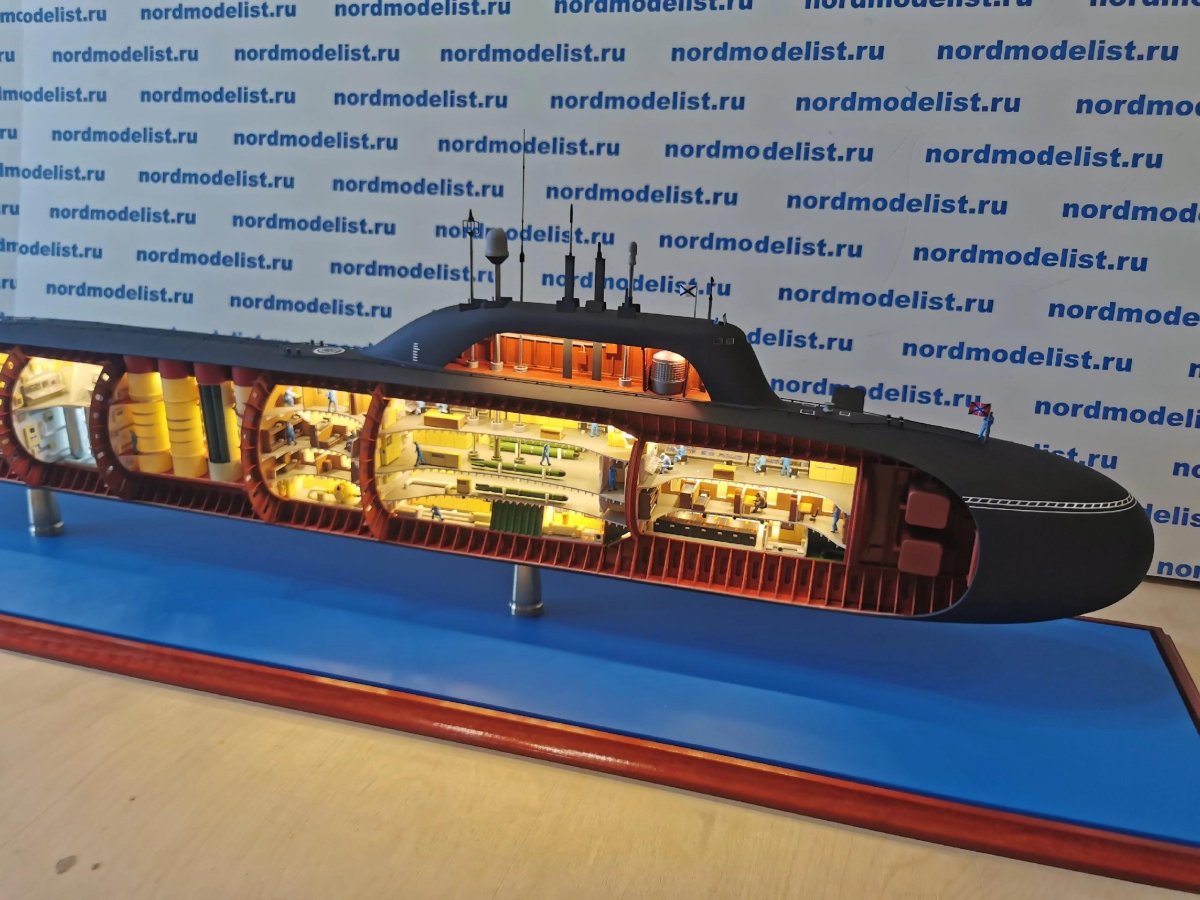 3d металическийпазл подводная лодка в разрезе