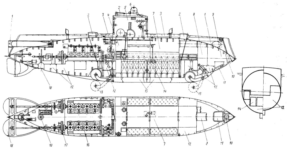 Пл Пиранья проект 865 чертеж